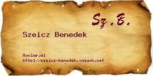 Szeicz Benedek névjegykártya